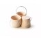 Kitcheniva 20 Pcs Miniature Tall Natural Wooden Bucket Wire Handle Pail Kids Toy Crafts